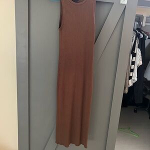 Long brown sweater dress